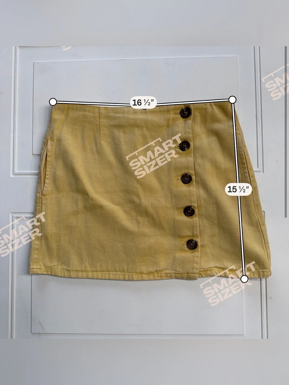 Chloe & Katie Women’s Sz XL Yellow 100% Cotton Button Up Mini Skirt
